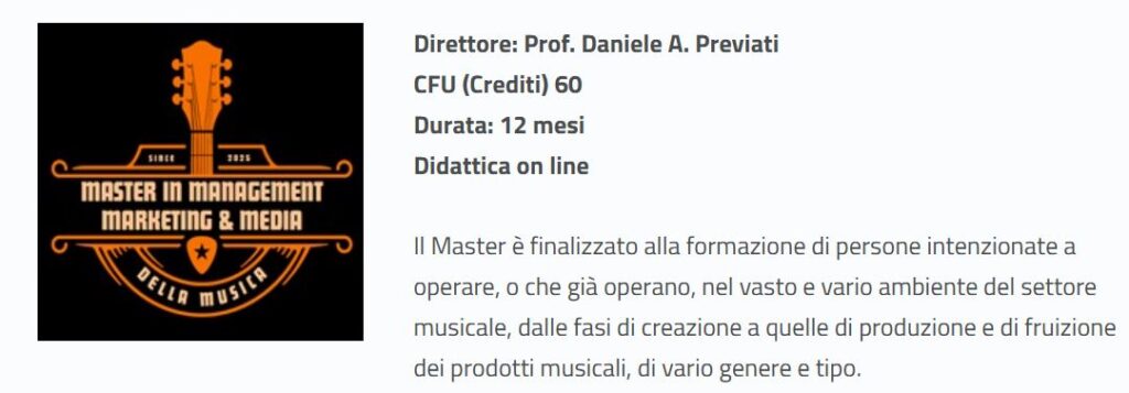 Al via il Master di primo livello in management, marketing & media della musica dell’Università di Roma Tre